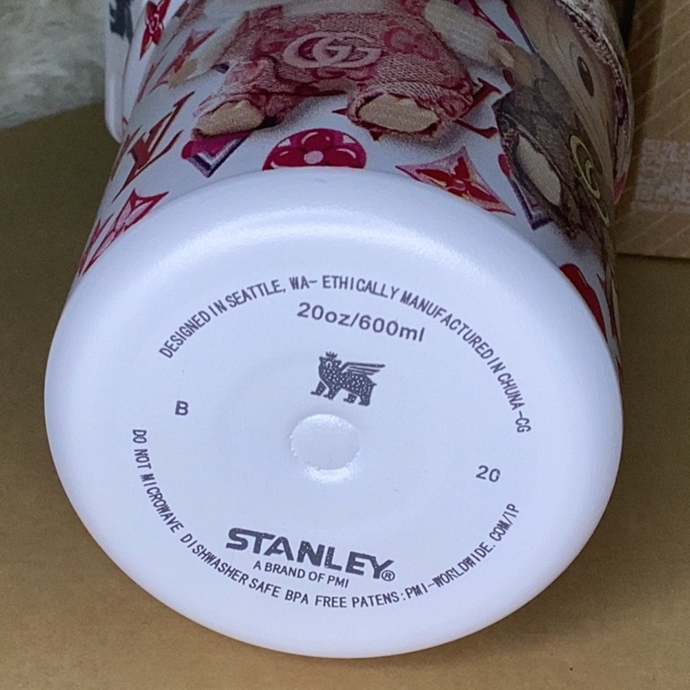 Stanley X Labubu Pink and White 20 oz Tumbler with  Designer pattern - Picture 4 of 5